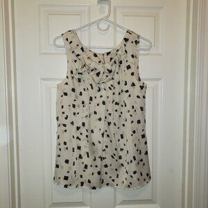 ANN TAYLOR LOFT Womens Size M Sleeveless Pleated Ruched Tank Top Blouse with Zip